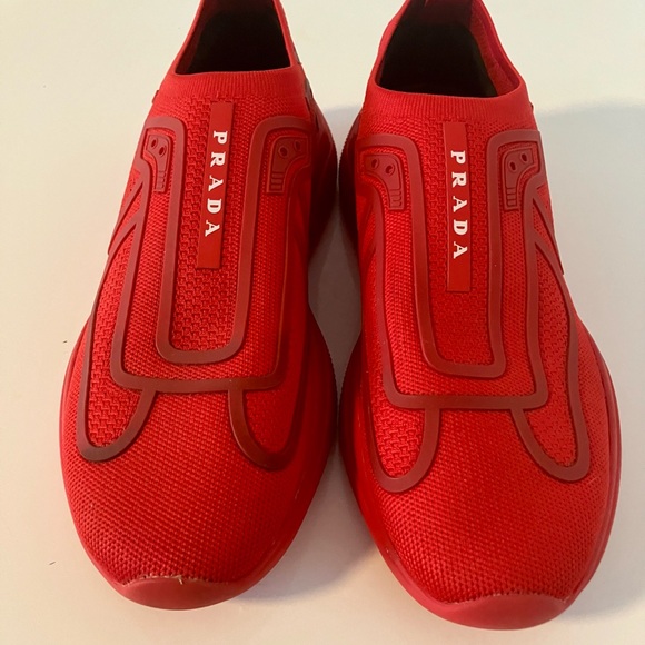 VTG Americas Cup Men’s Red Knit Boat Shoes sz 7, Women’s 8.5 (sz 40) Nice - Picture 3 of 11